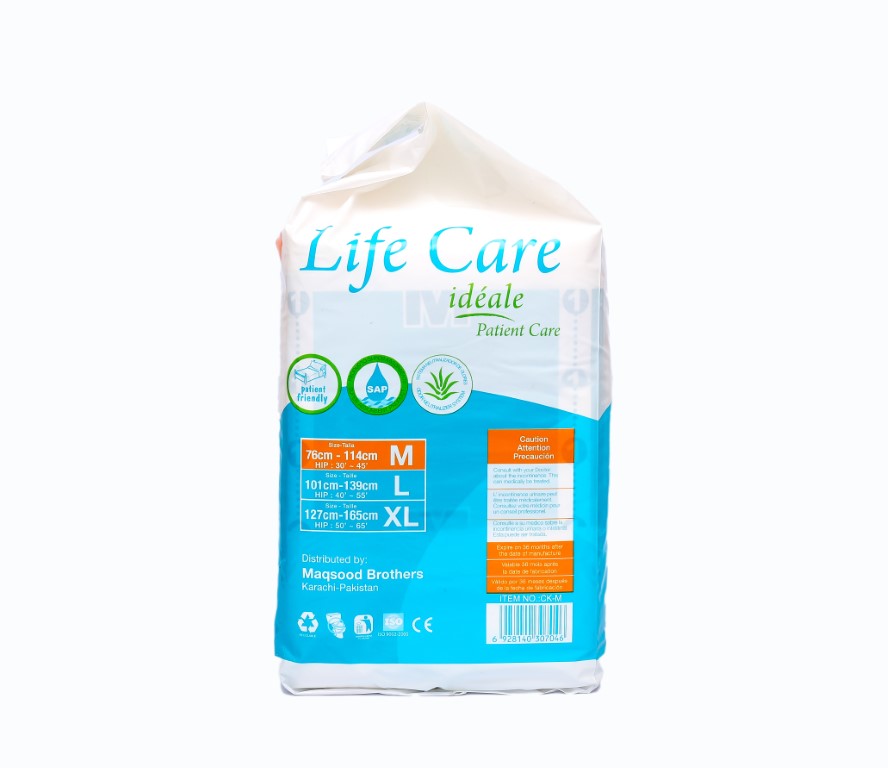 Life Care Adult Patient Diapers Disposable 10s Diapers - Medium